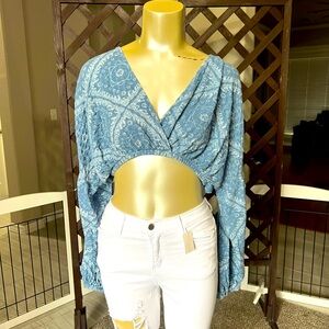 Urban Outfitters Crop Blue Top